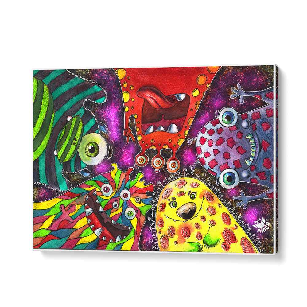 Doodle Monsters Comic Art Artwork in Gallery Wrap