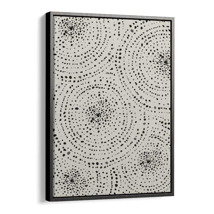 Dotted Dreams  boho wall art painting Artwork in Black Floater Frame