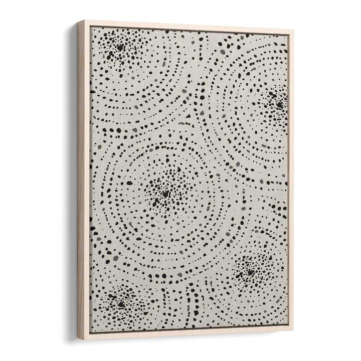 Dotted Dreams boho wall art painting Artwork in Oak Wood Floater Frame