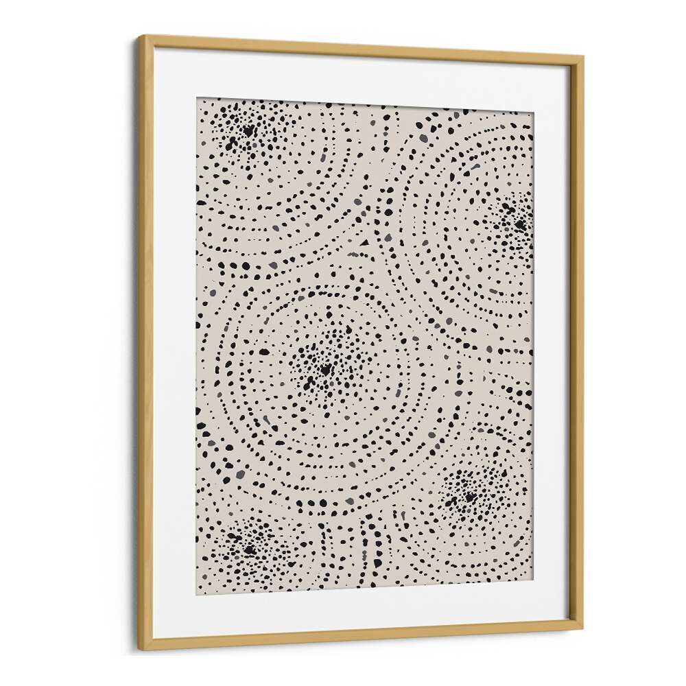 Dotted Dreams boho wall art painting in Oak Wood Frame With Mount