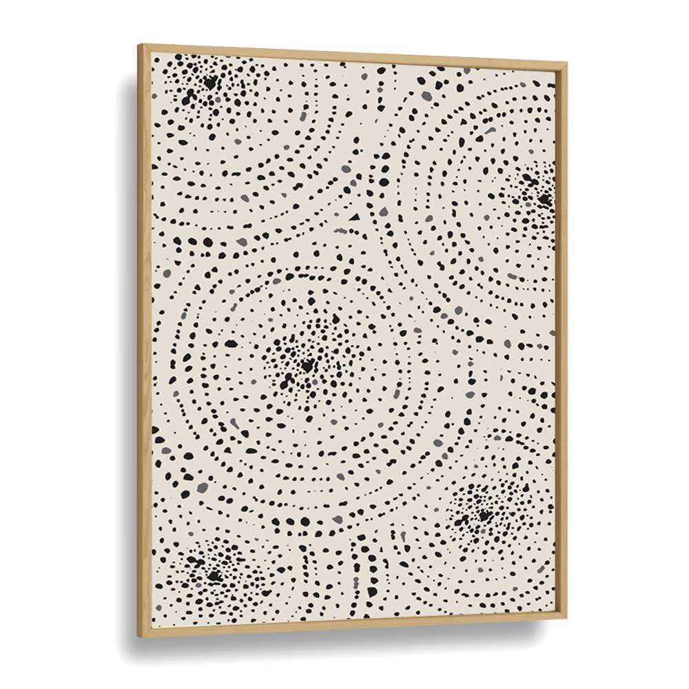 Dotted Dreams boho wall art painting Artwork in Oak Wood Plain Frame