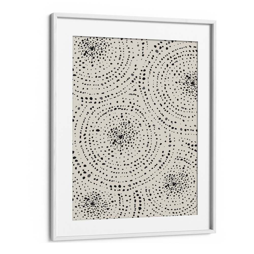 Dotted Dreams boho wall art painting Artwork in White frame With Mount