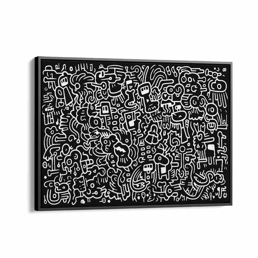 Dream Doodle II Doodle Art Artwork in Black Floater Frame