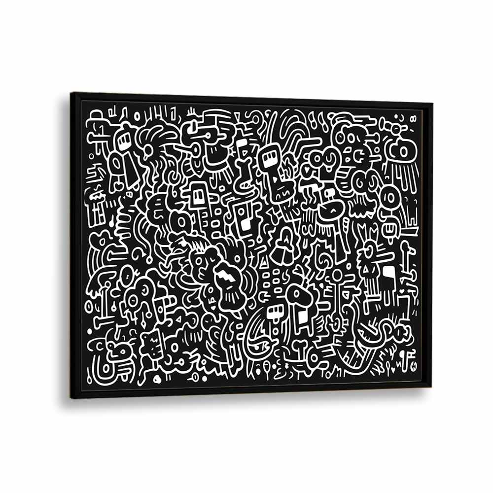 Dream Doodle II Doodle Art Artwork in Black Plain Frame