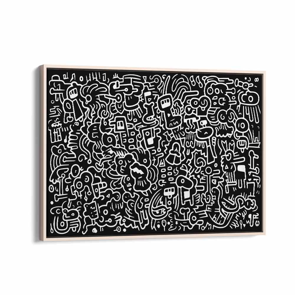 Dream Doodle II Doodle Art Artwork in Oak Wood Floater Frame