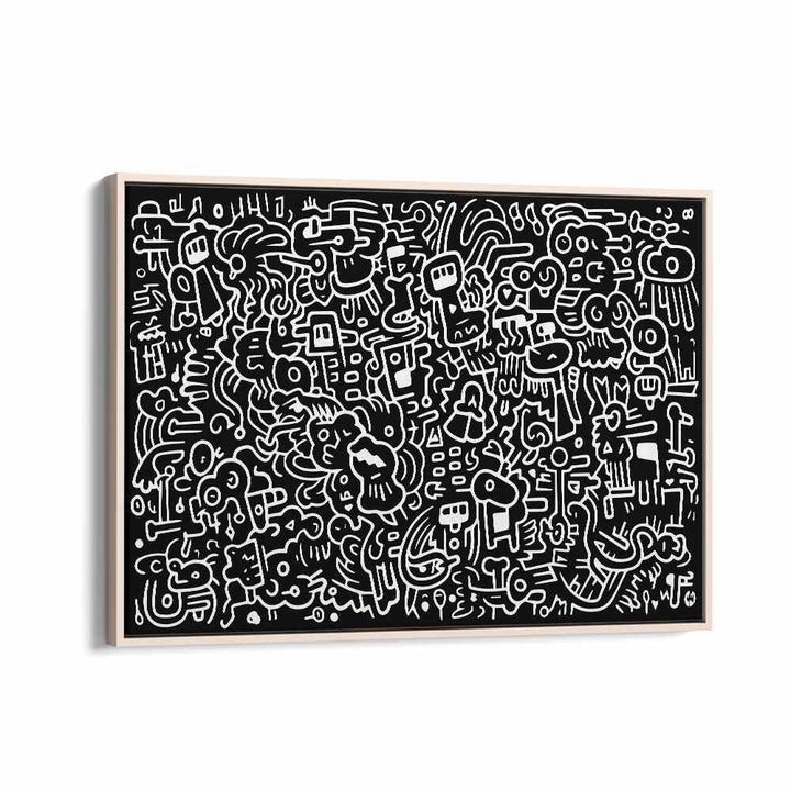 Dream Doodle II Doodle Art Artwork in Oak Wood Floater Frame