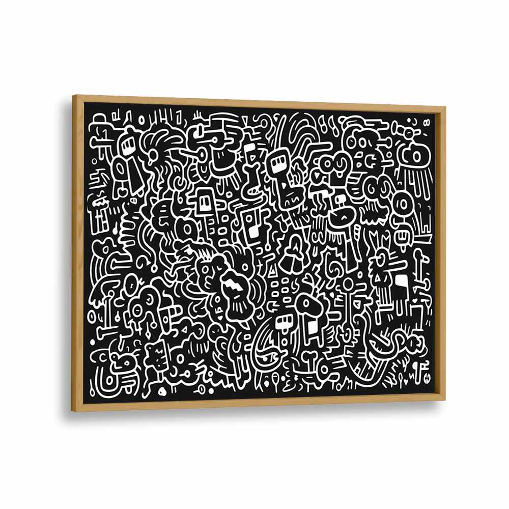 Dream Doodle II Doodle Art Artwork in Oak Wood Plain Frame