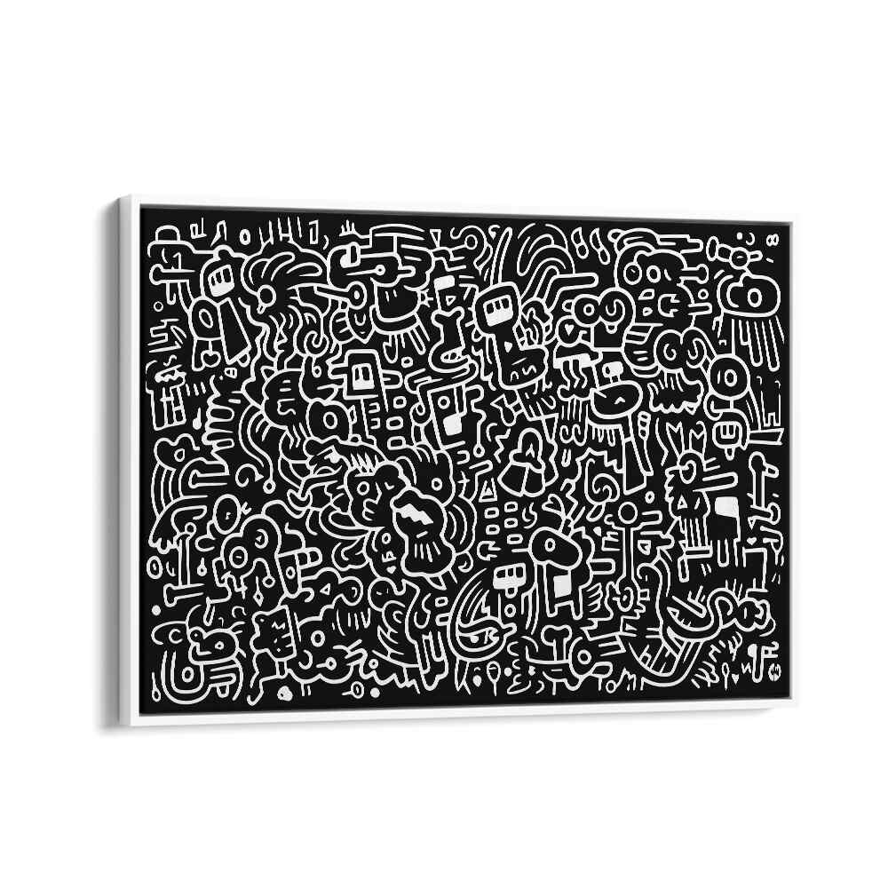 Dream Doodle II Doodle Art Artwork in White Floater Frame