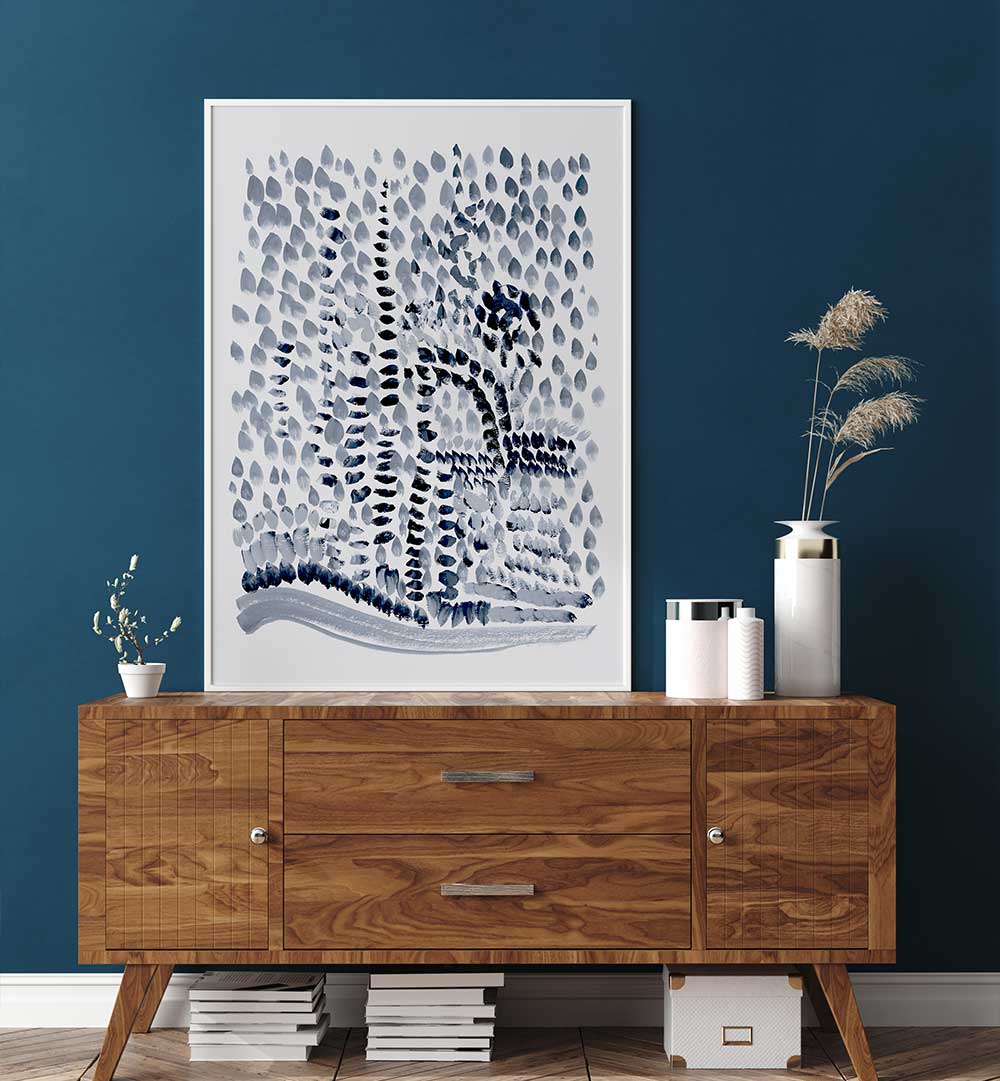 Stylish DRY MOUNTAIN WATER BG, ABSTRACT PAINTINGS on display, enhancing modern decor with abstract expressionism.