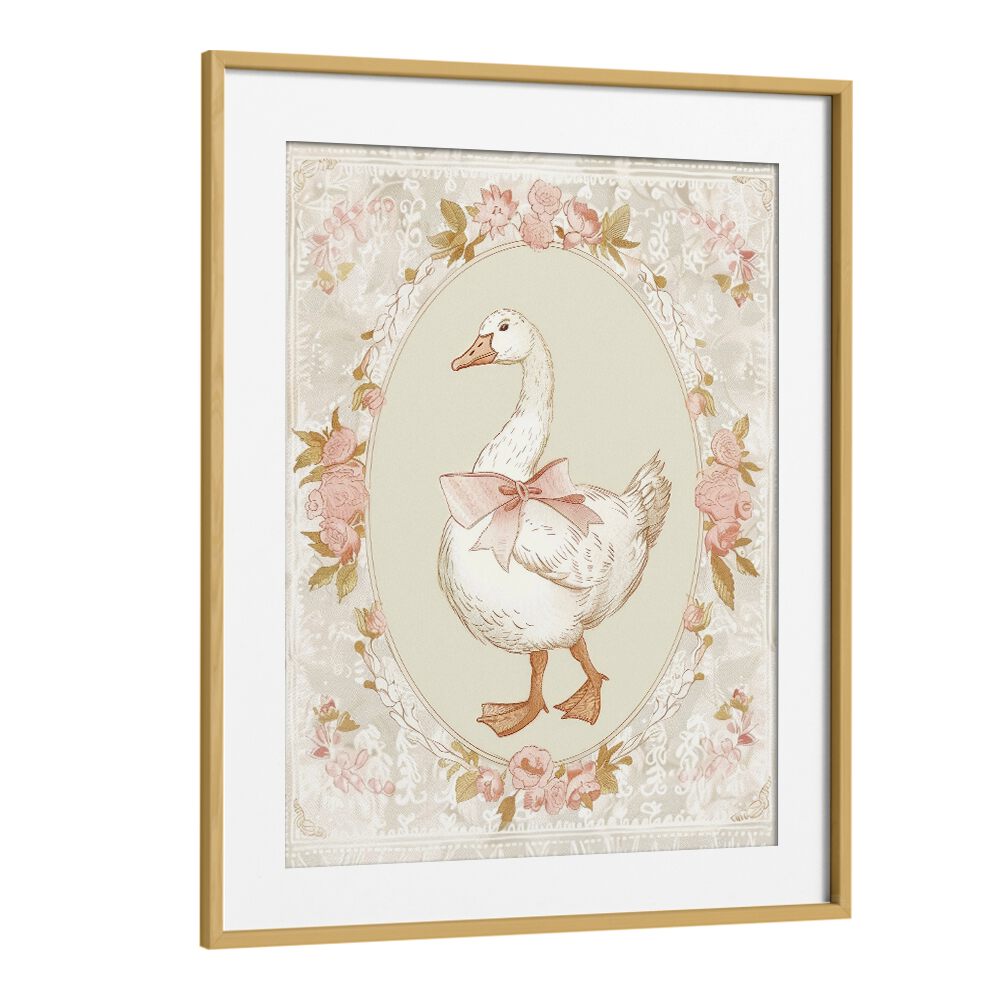 Duck Norris Kids Art Artwork in Oak Wood Frame With Mount
