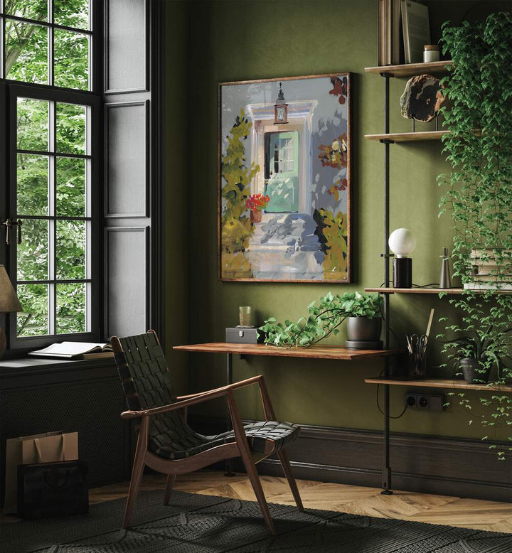 Stylish DUTCH DOOR, FLORAL FLOWER PAINTINGS enhance contemporary living spaces with vibrant floral artistry.