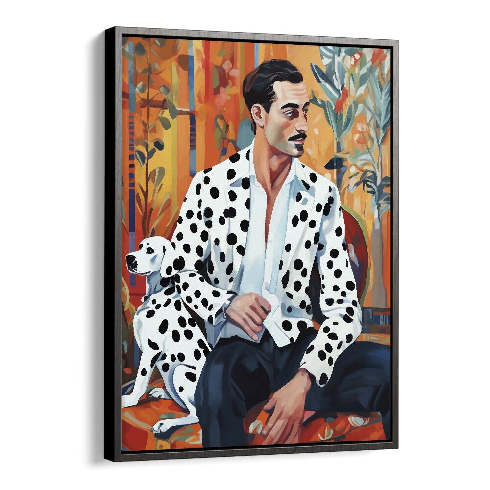 Dalmatian By Uma Gokhale Fashion Poster in Black Floater Frame