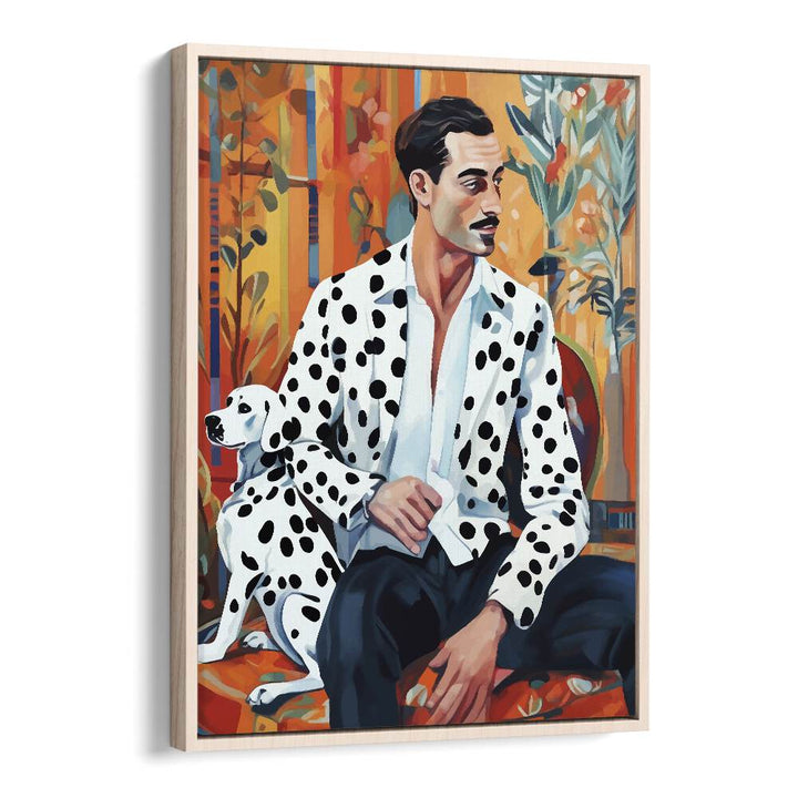 Dalmatian By Uma Gokhale Fashion Poster in Oak Wood Floater Frame