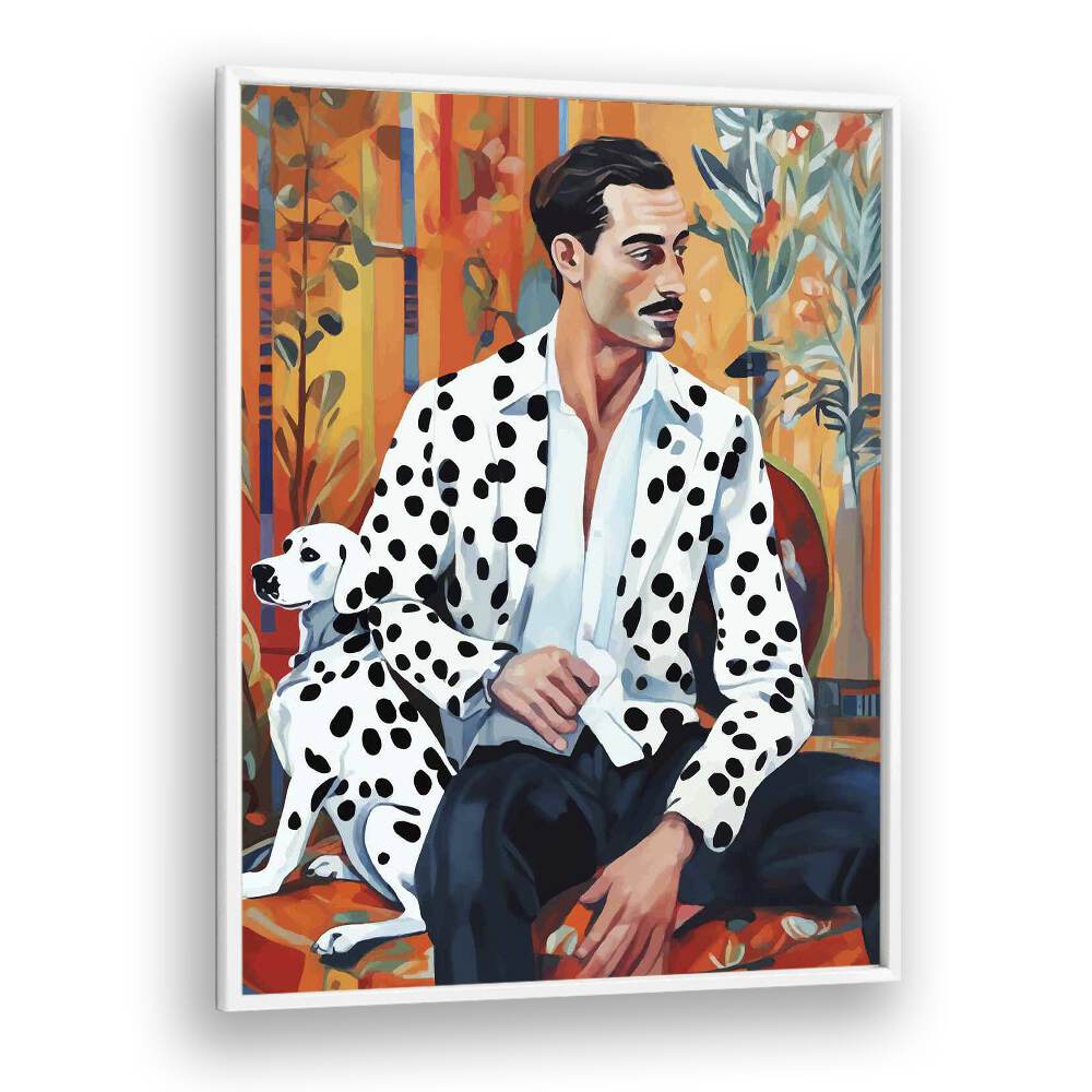 Dalmatian By Uma Gokhale Fashion Poster in White Plain Frame