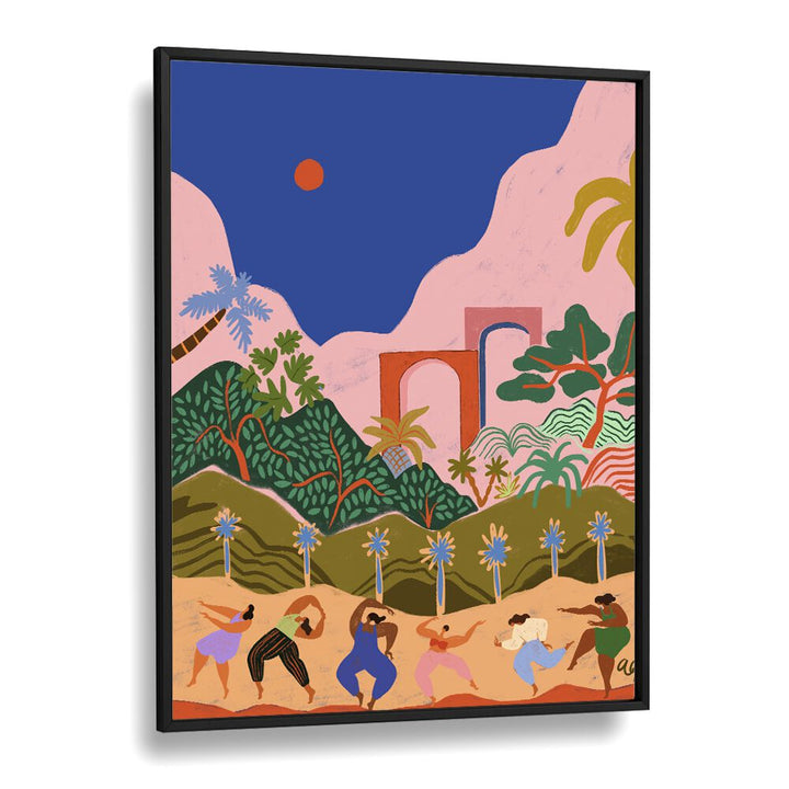 Dancing In Paradise By Arty Guava Wall Art Prints in Black Plain Frame