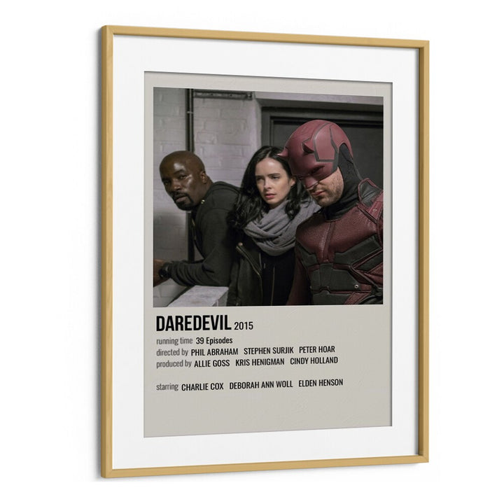 Daredevil Movie Posters in Oak Wood Frame With Mount