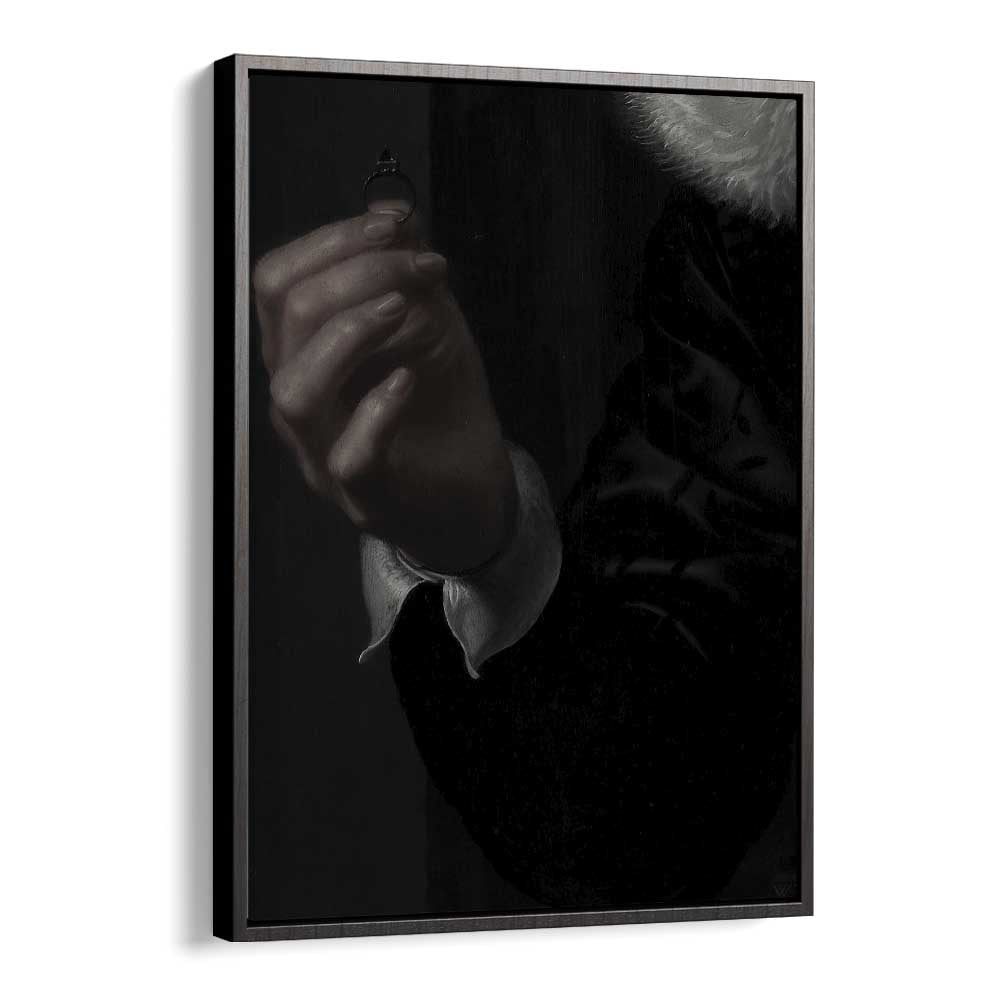 Dark Romance The Royal Gothic Engagement Ring Gothic Art Prints in Black Floater Frame