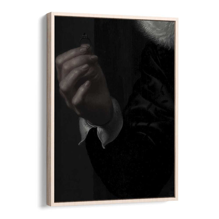 Dark Romance The Royal Gothic Engagement Ring Gothic Art Prints in Oak Wood Floater Frame