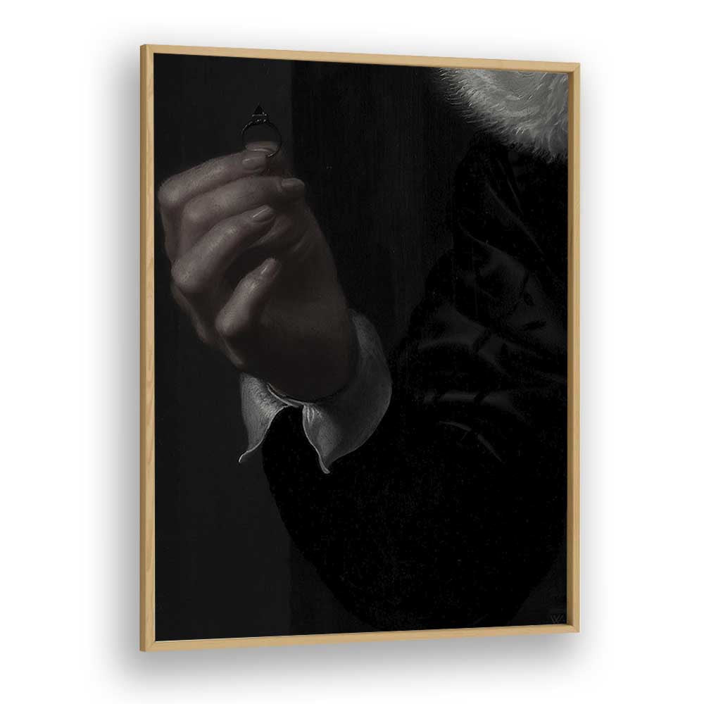 Dark Romance The Royal Gothic Engagement Ring Gothic Art Prints in Oak Wood Plain Frame