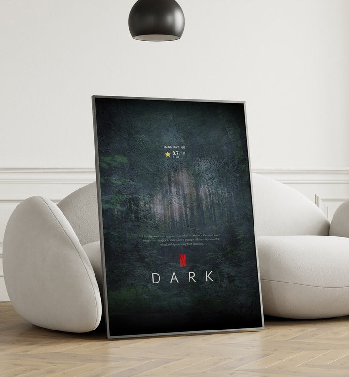 Dark by Grishma Korjani Movie Posters Artwork IV Placed on a wall In A Living Room