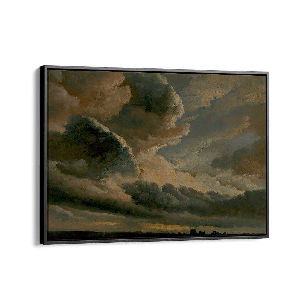 Darkened Heavens Gothic Wall Art Prints in Black Floater Frame