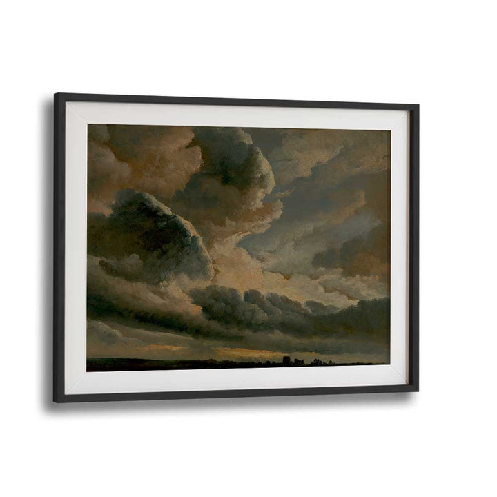 Darkened Heavens Gothic Wall Art Prints in Black Frame With Mount