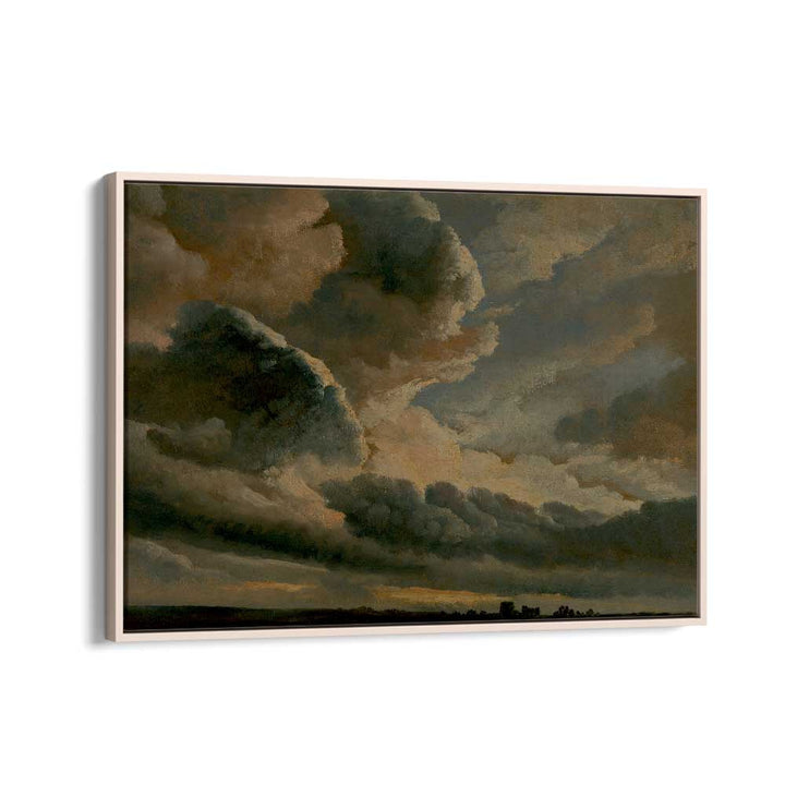 Darkened Heavens Gothic Wall Art Prints in Oak Wood Floater Frame