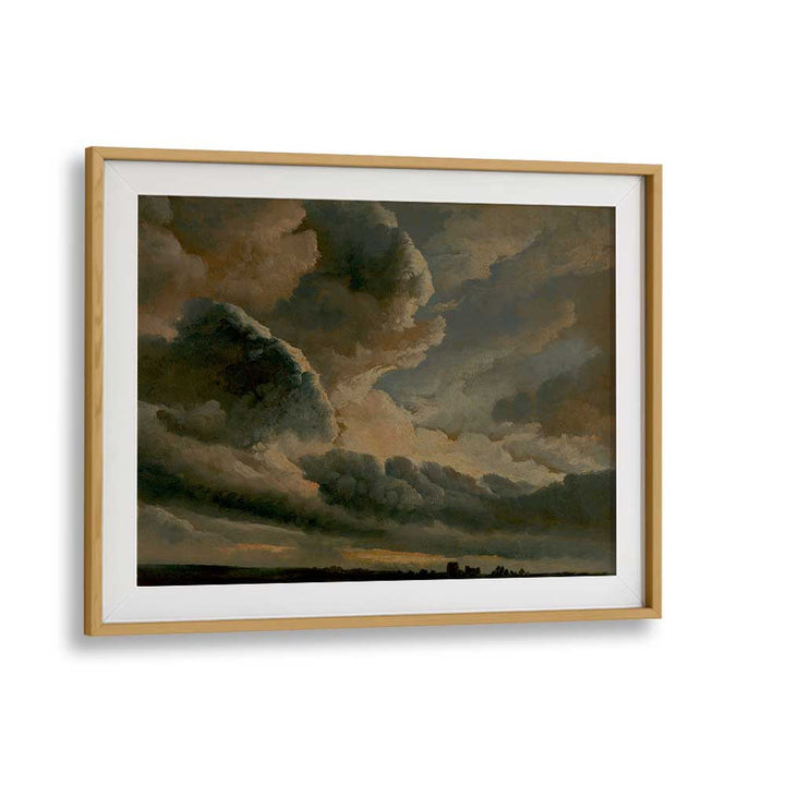 Darkened Heavens Gothic Wall Art Prints in Oak Wood Frame With Mount