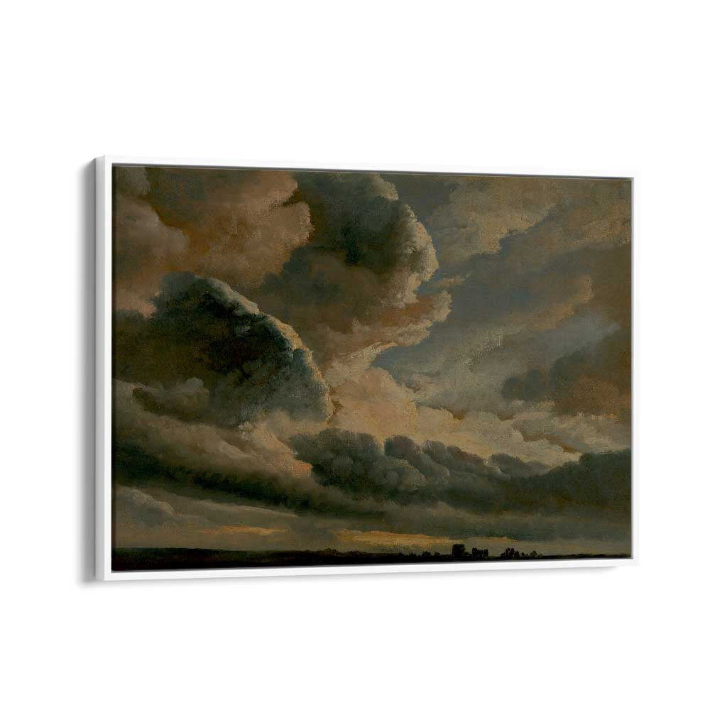 Darkened Heavens Gothic Wall Art Prints in White Floater Frame