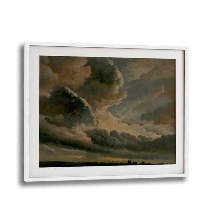 Darkened Heavens Gothic Wall Art Prints in White Frame With Mount