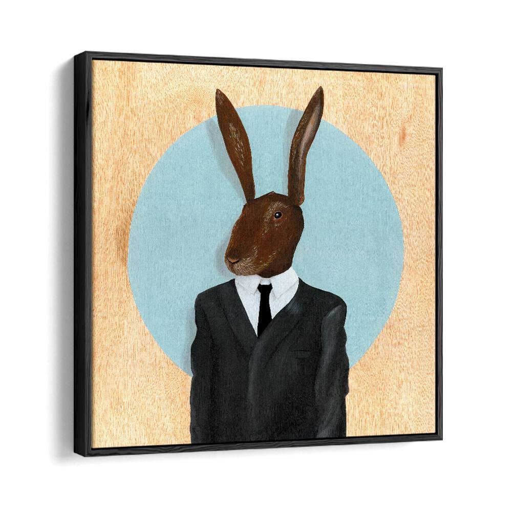 David Lynch Rabbit  Kids Room Art in Black Floater Frame