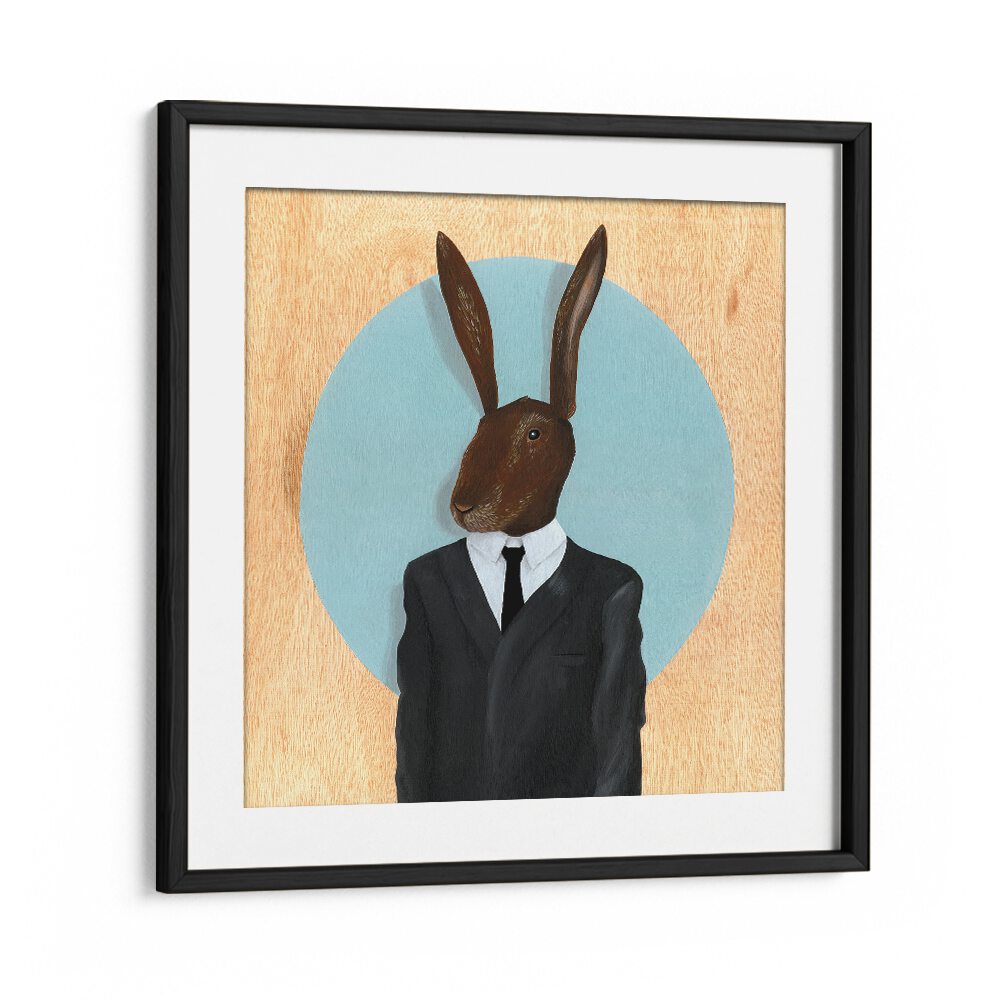 David Lynch Rabbit  Kids Room Art in Black Frame With Mount