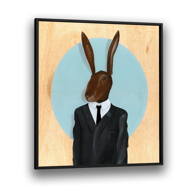 David Lynch Rabbit  Kids Room Art in Black Plain Frame