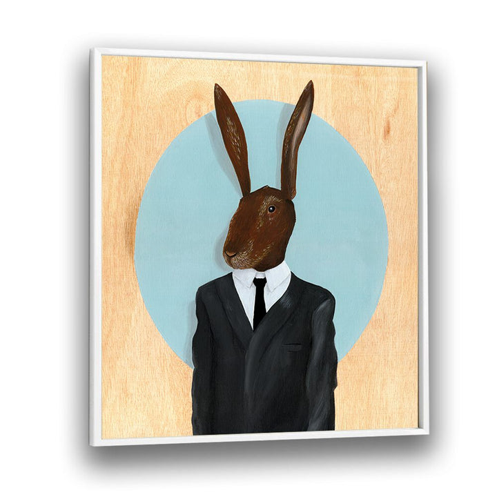 David Lynch Rabbit  Kids Room Art in White Plain Frame