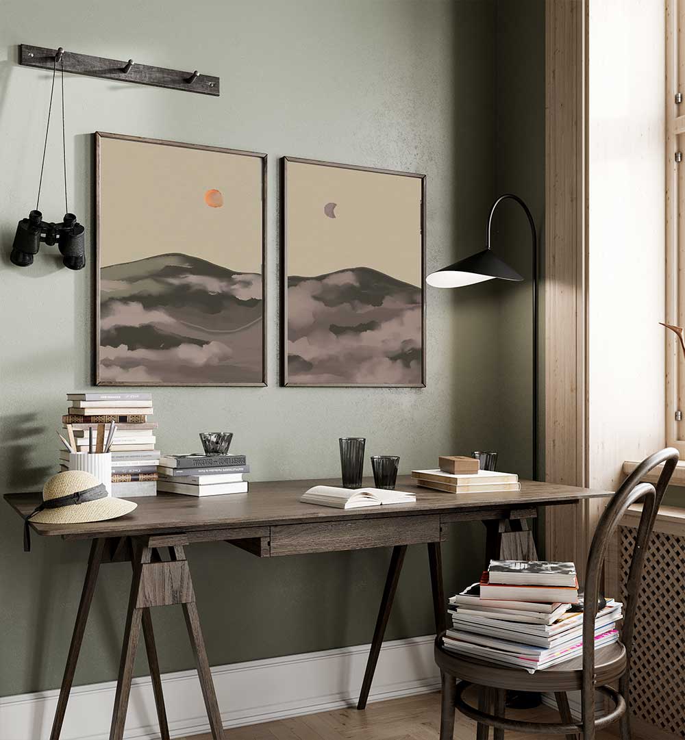 DAWN & DUSK SET , SET OF 2 PAINTINGS