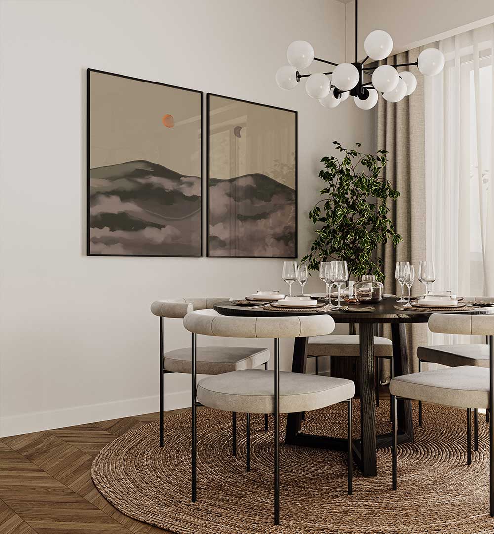 DAWN & DUSK SET , SET OF 2 PAINTINGS