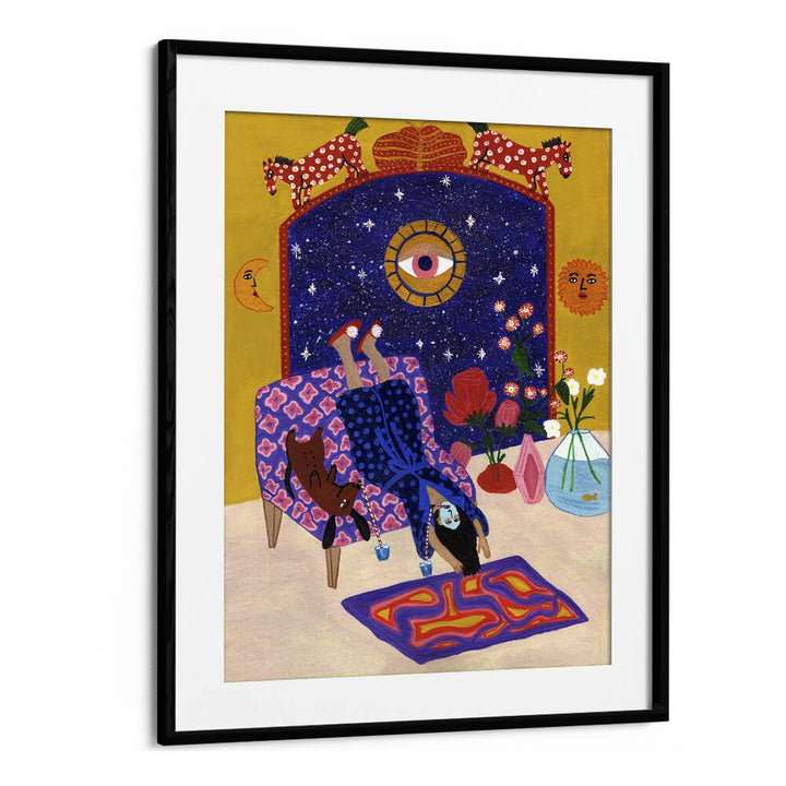 Day Off From Office by Jota De Jai Kids Art Room in Black Frame With Mount