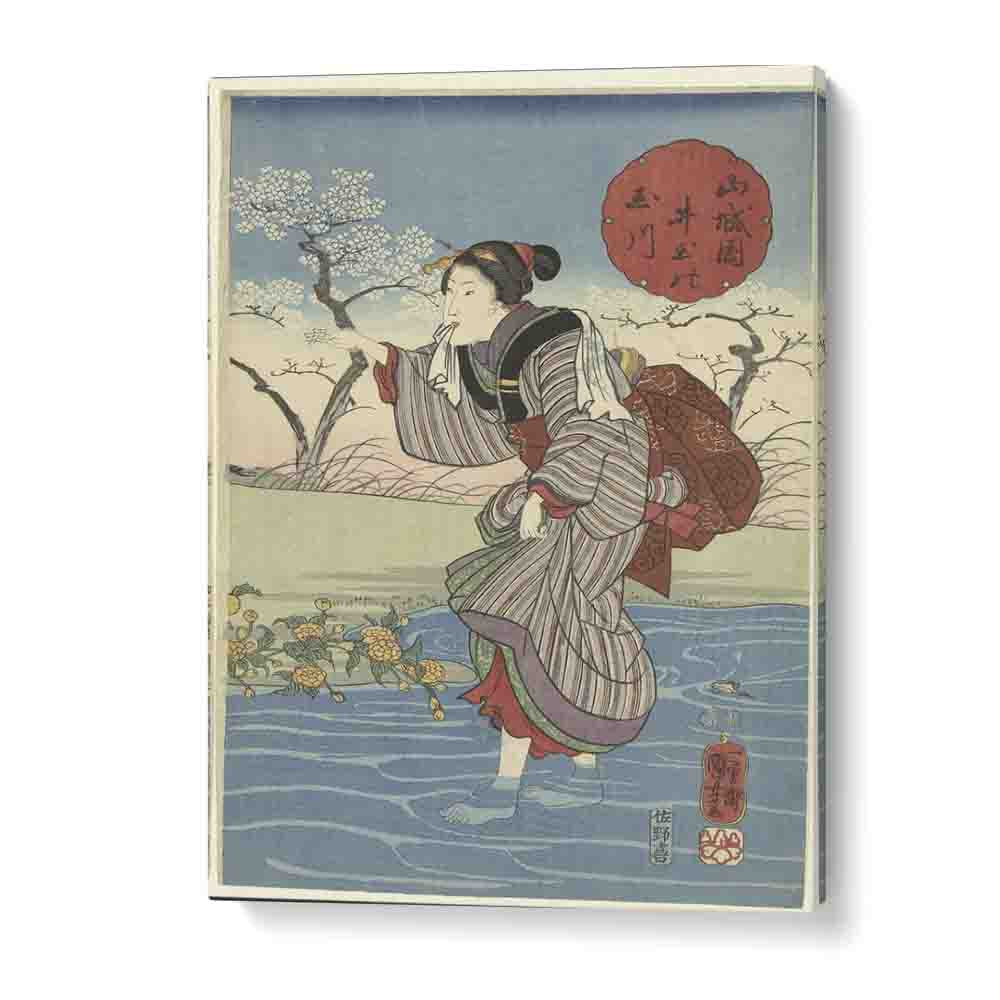 De Ide Tama Rivier In De Provincie Yamashiro CA-1847 By Utagawa Kuniyoshi Japanese Paintings in Gallery Wrap