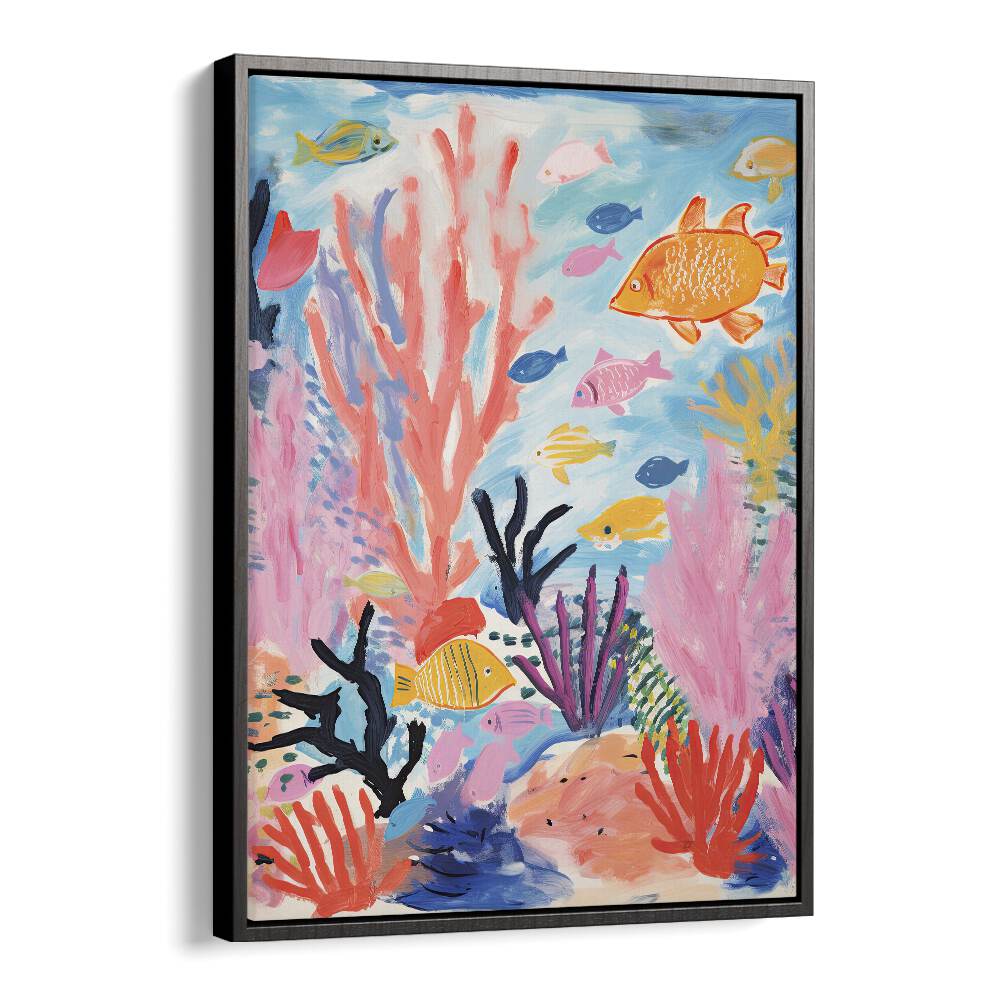 Deep Ocean I  Kids Paintings in Black Floater Frame