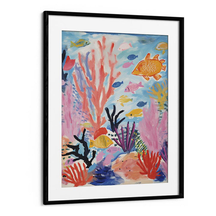 Deep Ocean I  Kids Paintings in Black Frame With Mount