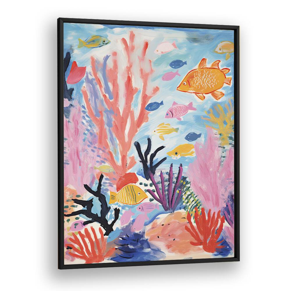 Deep Ocean I  Kids Paintings in Black Plain Frame