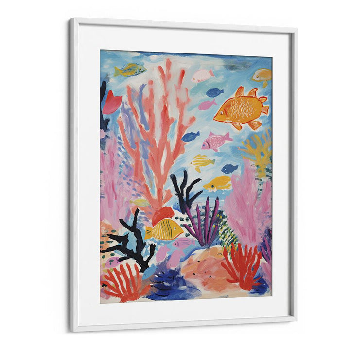 Deep Ocean I  Kids Paintings in White Frame With Mount