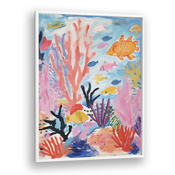 Deep Ocean I  Kids Paintings in White Plain Frame