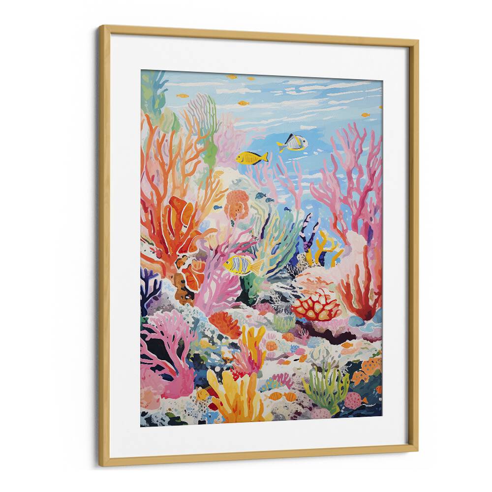 Deep Ocean II  Kids Paintings in Oak Wood Frame With Mount