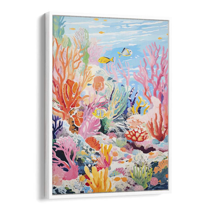 Deep Ocean II  Kids Paintings in White Floater Frame