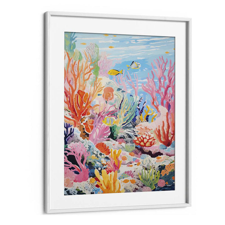 Deep Ocean II  Kids Paintings in White Frame With Mount