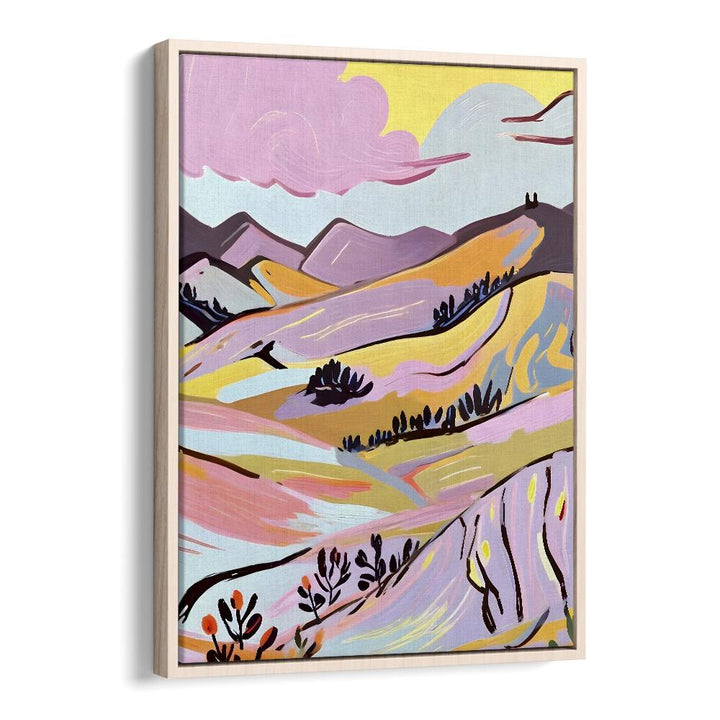 Delicious Landscape By Uma Gokhale Landscape Art Prints in Oak Wood Floater Frame