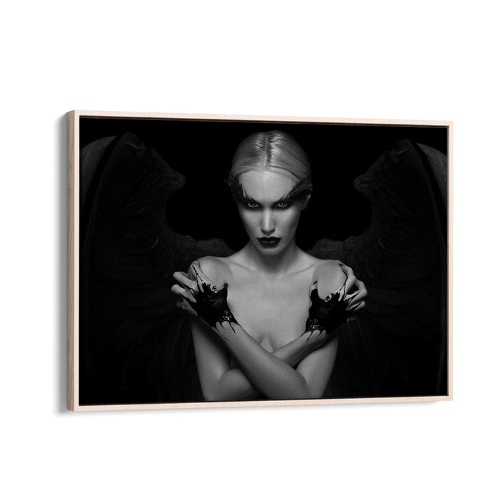 Devil Inside Her by David Drake Fine Art Photography Fashion Photography in Oak Wood Floater Frame