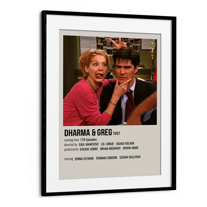 Dharma Greg 1997 Movie Posters in Black Frame With Mount