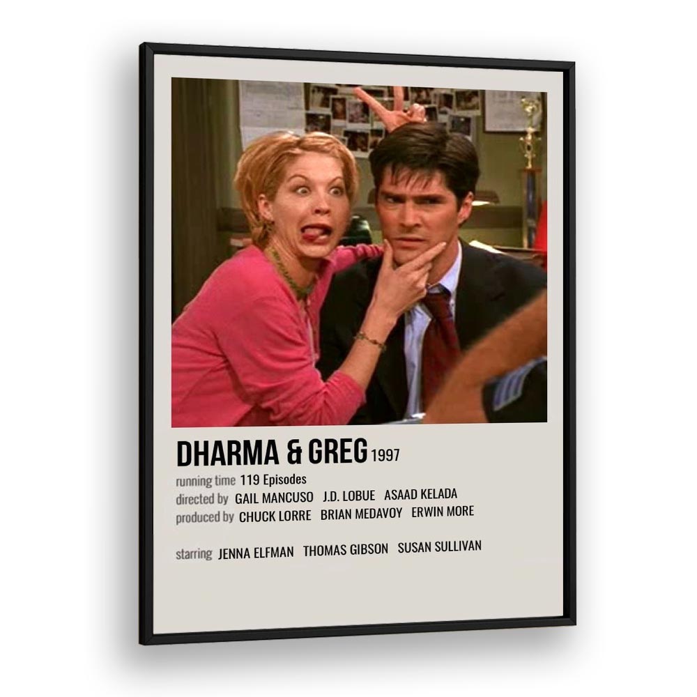 Dharma Greg 1997 Movie Posters in Black Plain Frame